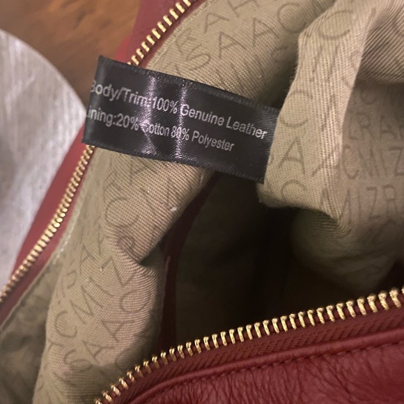 Isaac Mizrahi Deep Red Leather Bag - Picture 7 of 15